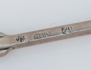 LINTON of Perth, set of 12 Australian silver spoons with wildflower motifs, 20th century, stamped "JAL. ST. SILVER", 11cm long, 152 grams total - 4