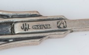 LINTON of Perth, set of 12 Australian silver spoons with wildflower motifs, 20th century, stamped "JAL. ST. SILVER", 11cm long, 152 grams total - 6