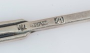 LINTON of Perth, set of 12 Australian silver spoons with wildflower motifs, 20th century, stamped "JAL. ST. SILVER", 11cm long, 152 grams total - 9