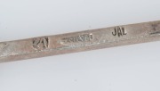 LINTON of Perth, set of 12 Australian silver spoons with wildflower motifs, 20th century, stamped "JAL. ST. SILVER", 11cm long, 152 grams total - 10