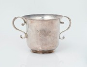 HESTER BATEMAN of London 18th century Guernsey style christening cup, made for JOHN PIERRE DU PORT, circa 1784, 7cm high, 12cm wide, 108 grams