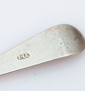 Assorted antique CHANNEL ISLANDS silver teaspoons, 18th/19th century, (15 items), makers include GEORGE MAUGER, and JACQUES QUESNEL the largest 14.5cm long, 160&nbsp;grams total - 15