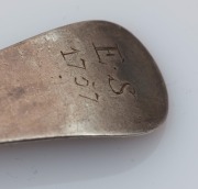 Assorted antique sterling silver spoons, 18th and 19th century, (12 items), the largest 21.5cm long, 620 grams total - 6
