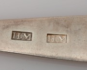 Three sets of six antique CHANNEL ISLANDS silver bright cut teaspoons by JEAN LE PAGE of Guernsey, THOMAS DE GRUCHY & JEAN LE GALLIAS of Jersey, and a set stamped "H.M." of Guernsey, 18th/19th century, (18 items), the largest 12.5cm long, 258 grams total - 18