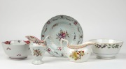 NEWHALL two antique English jugs and three assorted bowls, 18th/19th century, (5 items), the largest bowl 20cm diameter