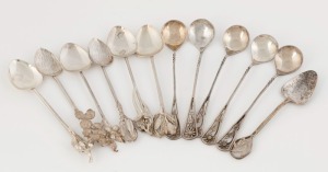 Twelve assorted Australian silver spoons with wildflower motifs, 20th century, the largest 12.5cm long, 144 grams total
