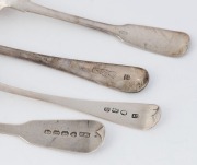 Twenty seven assorted silver teaspoons, mostly CHANNEL ISLANDS or English, mixed vintages and makers, including CHARLES WILLIAM QUESNEL, FRANCIS KERBY, JACQUES QUESNEL, WILLIAM BATEMAN, GEORGE GRAY, 480 grams total - 2
