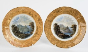 PRATT WARE pair of English ceramic cabinet plates, circa 1850, 24cm diameter