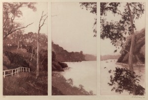 PETER HICKEY (1943 - ), untitled triptych, lithograph Artist's Proof, signed lower right "Hickey, '75", image size overall 35 x 52, fame 53 x 70cm overall