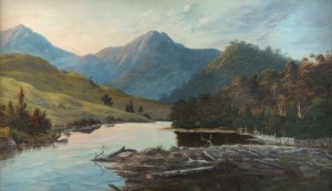 LOUIS FRANK (1839-1923), Tasmanian landscape, oil on board, signed lower left "Louis Frank", 36 x 61cm, 63 x 87cm overall