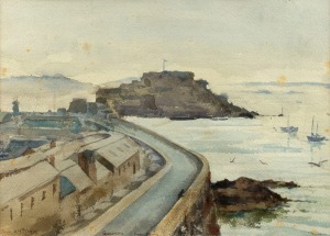 ANNE ADAMS (British), Guernsey, watercolour, signed lower centre "Anne Adams, June 24th, 1976", 26 x 37cm, 41 x 51cm overall