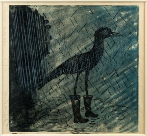 PETER KINGSTON (1943-2022), Flood Warden, lithograph, 1/4, signed in the left margin "Peter Kingston, 2011", 31 x 35cm, 53 x 52cm overall