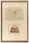 VERA WHITESIDES (1886-1941), I. Handbag, II. Teacup and Saucer, watercolour and pencil on paper, the larger 62 x 41cm overall - 2