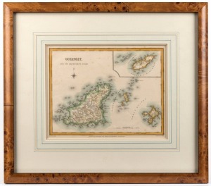 THE SMALLER ISLANDS OF THE BRITISH OCEAN by Robert Morden, hand-coloured map, circa 1701, 22 x 24cm. Together with "GUERNSEY, AND IT'S DEPENDENT ISLES" drawn and engraved for Lewis' Topographical Dictionary, 20 x 25cm, 37 x 41cm overall. (2 items)