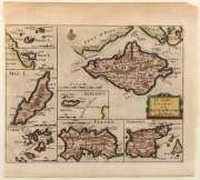 THE SMALLER ISLANDS OF THE BRITISH OCEAN by Robert Morden, hand-coloured map, circa 1701, 22 x 24cm. Together with "GUERNSEY, AND IT'S DEPENDENT ISLES" drawn and engraved for Lewis' Topographical Dictionary, 20 x 25cm, 37 x 41cm overall. (2 items) - 2