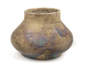ERNEST FINLAY grey and mauve glazed pottery vase, incised "Ernest Finlay", 10cm high, 14cm wide