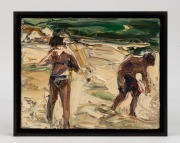 NICHOLAS HARDING (1956-2022), Two Estuary Figures, 2011,&nbsp; oil on canvas, signed and titled verso, 20 x 25cm, 23 x 28cm overall