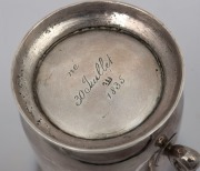 An early 19th century CHANNEL ISLANDS silver mug by JEAN PERCHARD of Guernsey, 9.5cm high, 185 grams - 2