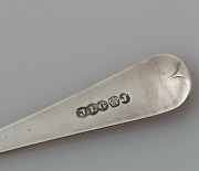 Assorted antique CHANNEL ISLANDS bright cut silver teaspoons and serving spoons, 19th and 20th century, (13 items), makers include JOHN LE GALLAIS, JEAN LE PAGE, and some London made over-stamped examples, the largest 23cm long, 270 grams total - 4