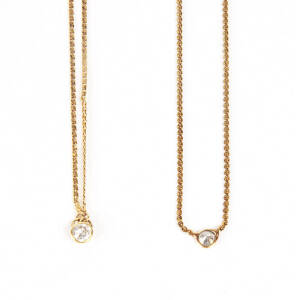 NECKLACES: Two Italian gold and diamond necklaces.