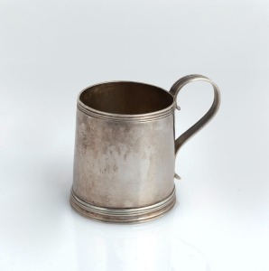 An antique silver cup, most likely CHANNEL ISLANDS, stamped "W.M.", 18th century, 6.5cm high, 100 grams