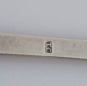 An 18th century CHANNEL ISLANDS silver trefid spoon by THOMAS CARTAULT of Jersey, circa 1720, engraved "I.C.T.", 18cm long, 28 grams - 2