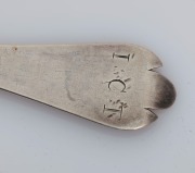 An 18th century CHANNEL ISLANDS silver trefid spoon by THOMAS CARTAULT of Jersey, circa 1720, engraved "I.C.T.", 18cm long, 28 grams - 3