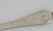 An 17th/18th century CHANNEL ISLANDS silver trefid spoon stamped "C.I." or "G.I.", most likely from Jersey, circa 1700, engraved "G.L.B.", 19cm long, 38 grams - 2