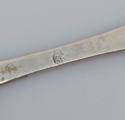 An 18th century CHANNEL ISLANDS silver trefid spoon by JEAN GAVEY of Jersey, circa 1720, engraved "F.C.B.", 18cm long, 26 grams - 2