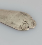 Three 18th century CHANNEL ISLANDS silver trefid spoons by PIERRE AMIRAUX of Jersey, circa 1720, the largest 18cm long, 76 grams total - 5