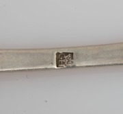 Seven assorted 18th century CHANNEL ISLANDS silver serving spoons and tablespoons, Jersey makers including GEORGE HAMON (2), PIERRE AMIRAUX, (2), THOMAS DE GRUCHY & JEAN LE GALLAIS, plus an unidentified example stamped "L.C." possibly CHEVALIER, ​​​​​​​th - 4
