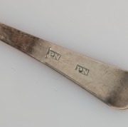 Thirteen assorted antique CHANNEL ISLANDS silver teaspoons, 19th century, ​​​​​​​the largest 14cm long, 156 grams total - 6