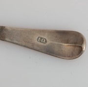 Thirteen assorted antique CHANNEL ISLANDS silver teaspoons, 19th century, ​​​​​​​the largest 14cm long, 156 grams total - 12