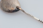 SARGISONS of Hobart set, of six Australian silver teaspoons in original box, circa 1920, stamped "SARGISONS STG.", 11.5cm long, 54 grams total - 6