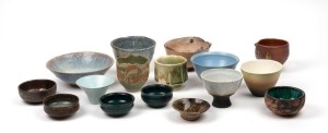 Fifteen assorted Australian ceramic bowls including three examples by DON COURT, the largest 19.5cm wide