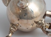 CHANNEL ISLANDS silver chocolate pot made in the 18th century style with carved wooden handle and finial, late 20th century, 11cm high, 14.5cm wide, 300 grams total including the handle and finial - 2