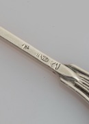 LINTON of Perth set of six Australian silver coffee spoons, two teaspoons, and a pâté knife, all decorated with Western Australian wildflowers, (9 items), stamped "JAL SILVER", the knife 12.5cm long, 100 grams total - 9