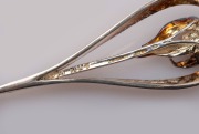 HARRIS & SON of Western Australia, silver paper knife with native floral&nbsp;decoration, in original branded box, stamped "GUMNUT, HARRIS & SON, STG. SIL.", ​​​​​​​16cm long, 36 grams - 2