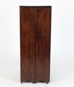 An antique Australian kauri pine campaign bi-fold travelling bookcase, 19th century, 112cm high, 43cm wide, 48cm deep (97cm when open) - 2