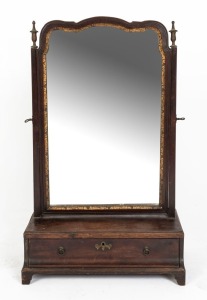 An antique English mahogany toilet mirror with carved gilt decorations, 18th/19th century, ​​​​​​​77cm high, 48cm wide, 27cm deep