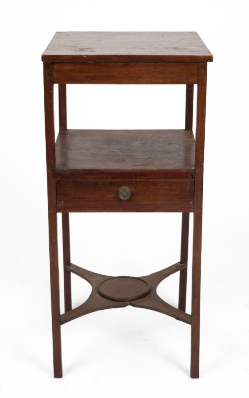 An antique English mahogany washstand, early 19th century, 84cm high, 40cm wide, 33cm deep