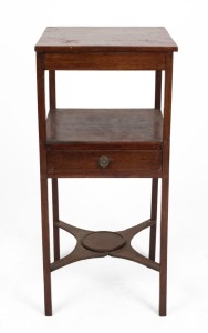 An antique English mahogany washstand, early 19th century, 84cm high, 40cm wide, 33cm deep