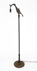 An antique cast metal standard lamp base, 19th/20th century, 163cm high