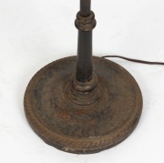 An antique cast metal standard lamp base, 19th/20th century, 163cm high - 3