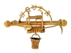 DONOVAN & OVERLAND (attributed), "W.G.U.E.A." rare Western Australian goldfields brooch, 19th/20th, stamped "18ct", (Reference pp.42, 155 & 176 Australian Jewellery, 19th & 20th Century, Anne Schofield, Kevin Fahy), 4.5cm wide, 4.9 grams