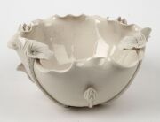 An antique Chinese blanc de chine porcelain lotus bowl with flower aid insert, Qing Dynasty, 19th century, ​​​​​​​12cm high, 20cm wide - 4