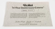 FRANKE & HEIDECKE: 1979 Rollei 35S 35mm compact camera. Special edition gold-plated for the 60th anniversary of the Rollei&nbsp;company [#0036/1500]. In addition to being plated in 24-carat gold, the body is covered in lizard skin, bearing a uniquely numbered - 6