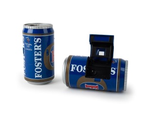 FOSTER'S: Two 2000 Sydney Olympics Foster's 375ml 'beer can' promotional point-and-shoot cameras, with wrist straps. (2 cameras)