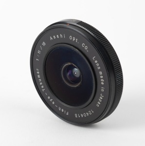 ASAHI KOGAKU: Fish-Eye-Takumar 18mm f11 lens [#1240413], with M42 mount.