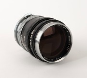 NIPPON KOGAKU: Nikkor-P&middot;C&nbsp;105mm f2.5 lens [#916114]&nbsp;with Nikon-S mount&nbsp;in black and chrome, c. 1959, together with&nbsp;rear lens cap. - 2